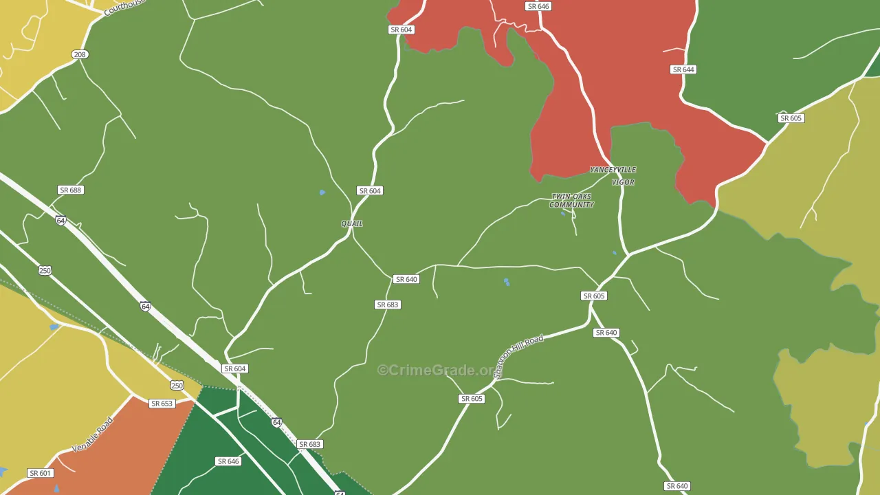 Trevilians, VA Map of Theft Rates