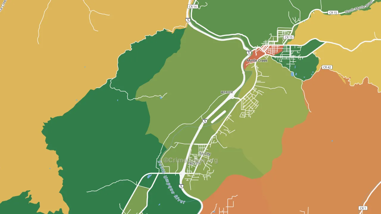 Tri-City, OR Map of Theft Rates