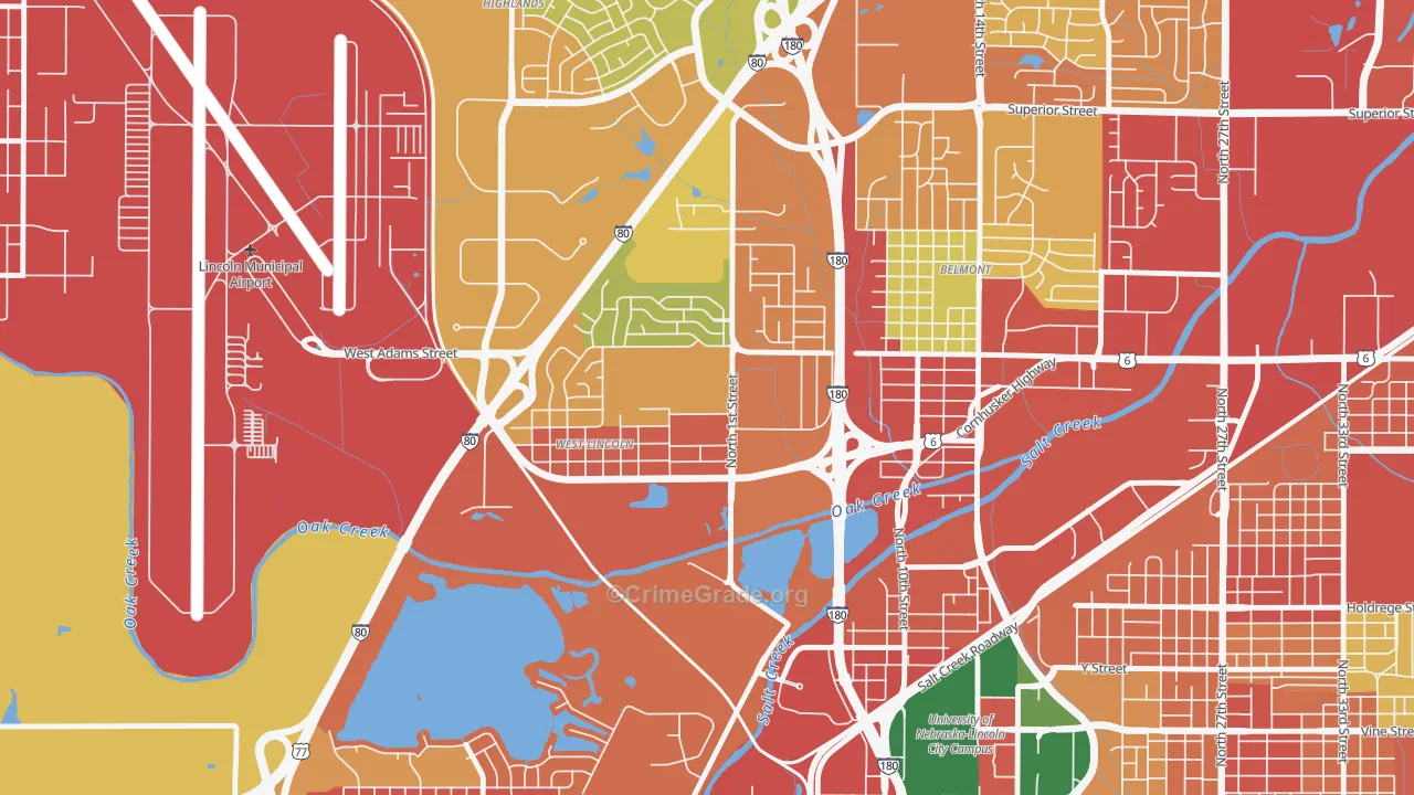 Tri-Court, Lincoln, NE Map of Theft Rates