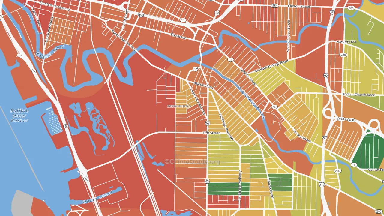 Triangle, Buffalo, NY Map of Theft Rates