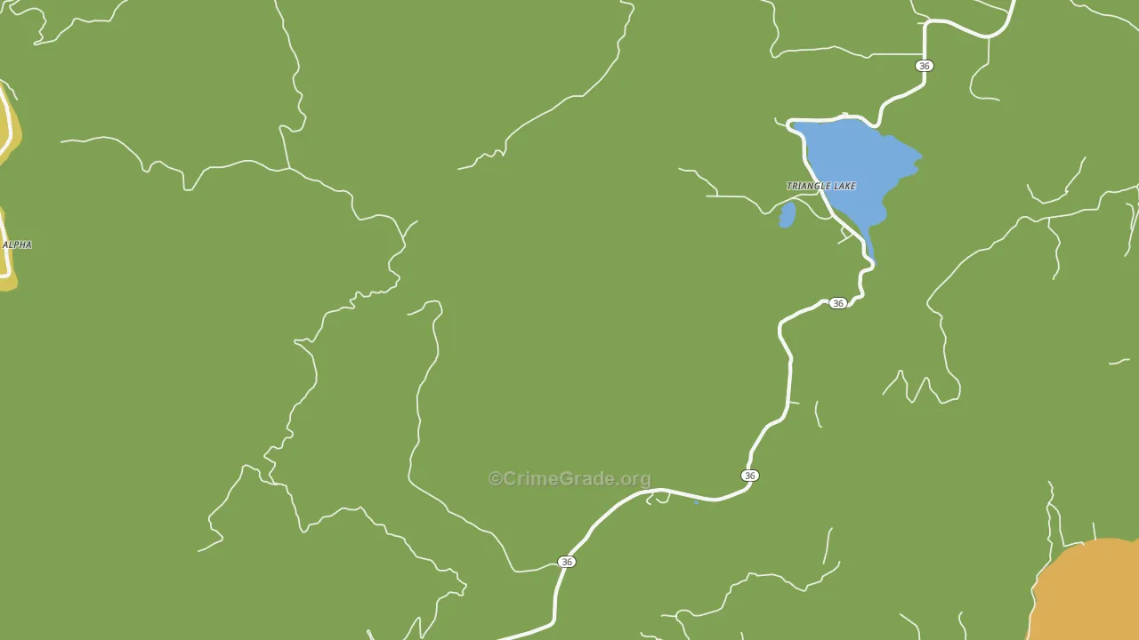 Triangle Lake, OR Map of Theft Rates