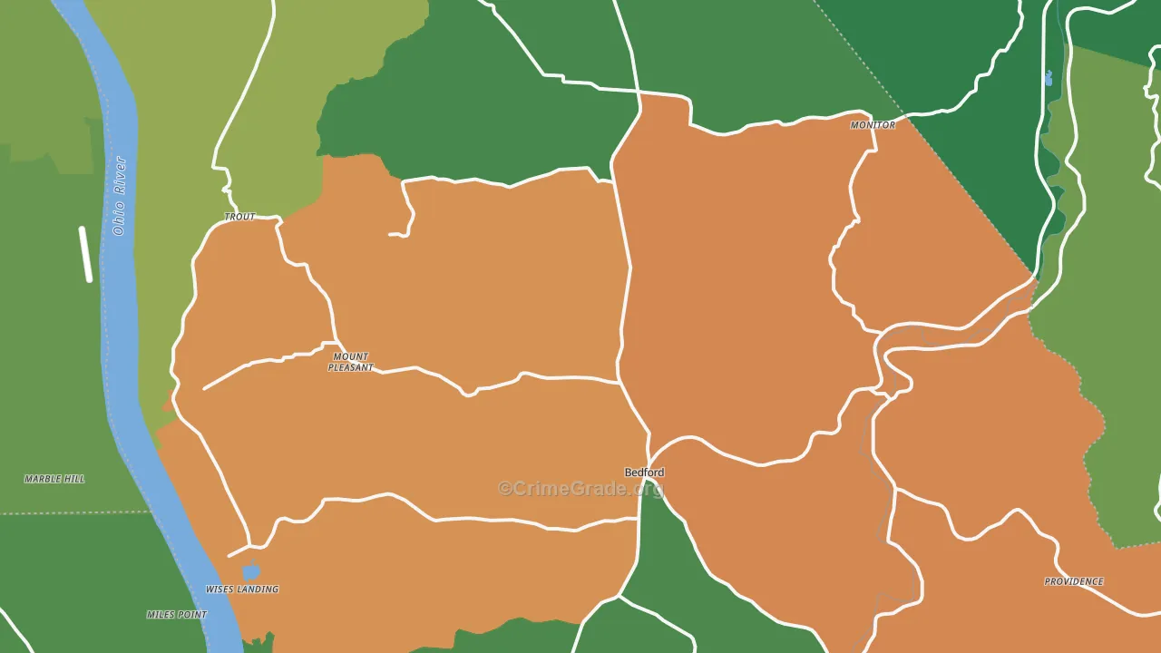 Trimble County, KY Map of Theft Rates
