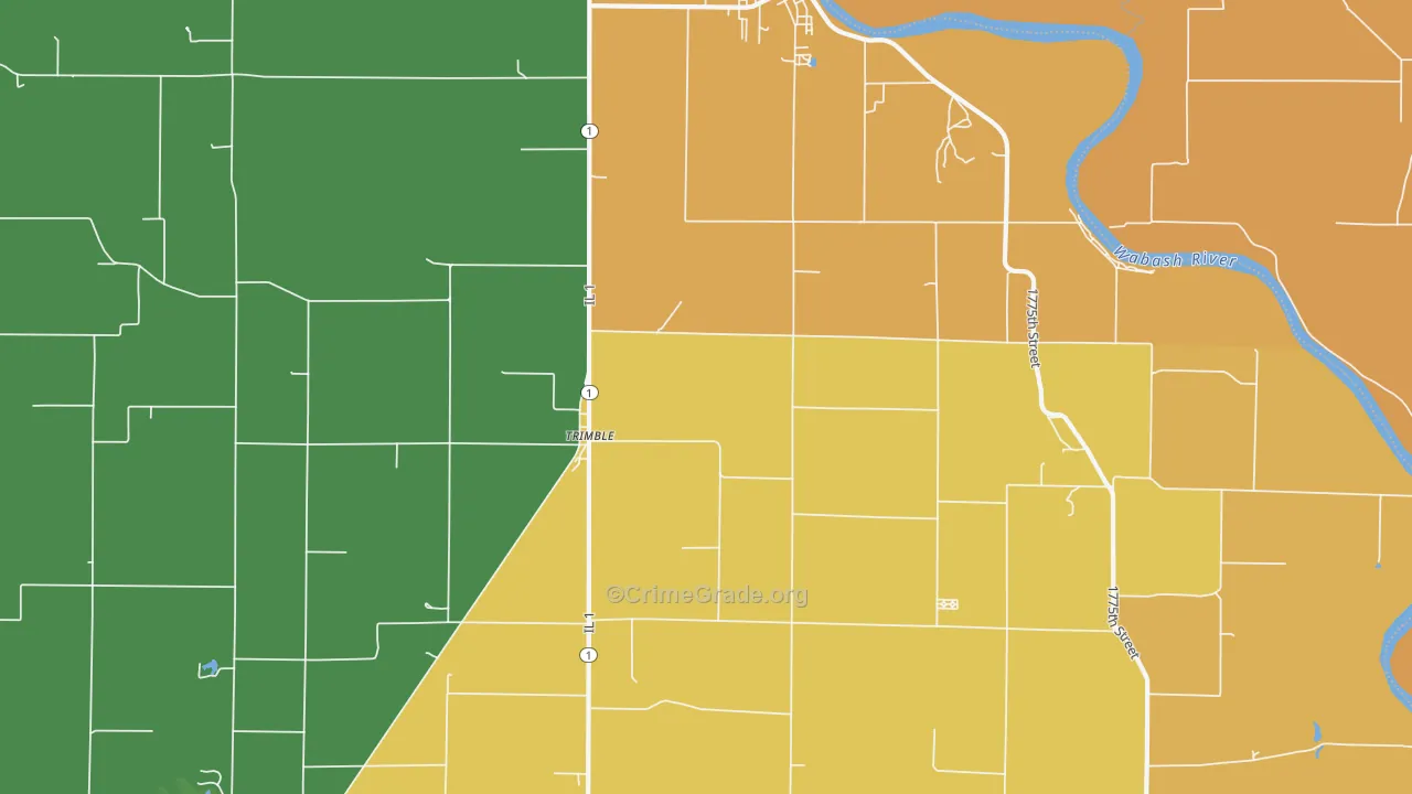 Trimble, IL Map of Theft Rates