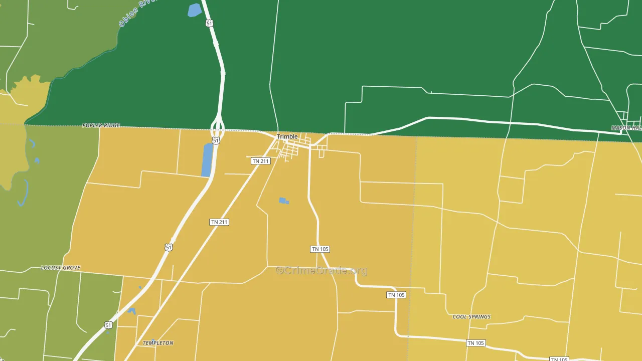 Trimble, TN Map of Theft Rates