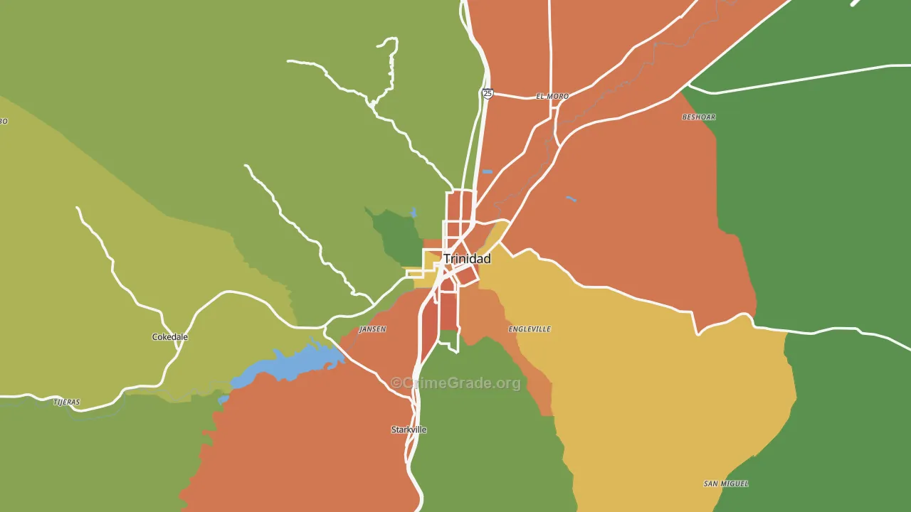 Trinidad, CO Map of Theft Rates
