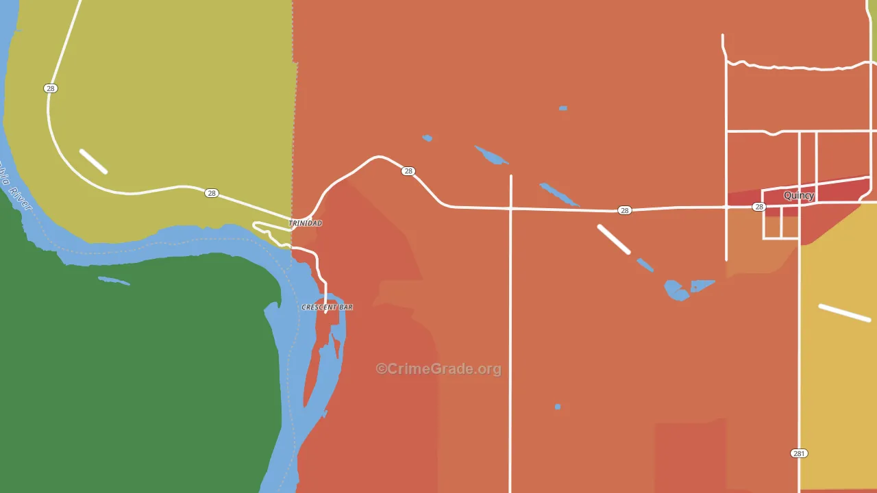 Trinidad, WA Map of Theft Rates
