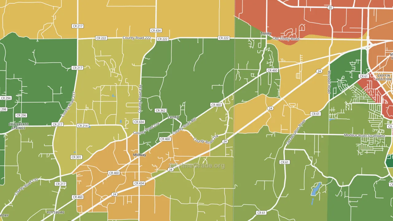 Trinity, AL Map of Theft Rates