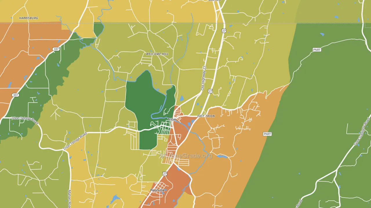 Trion, GA Map of Theft Rates