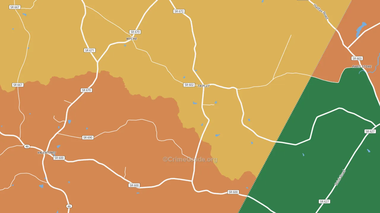 Triplet, VA Map of Theft Rates