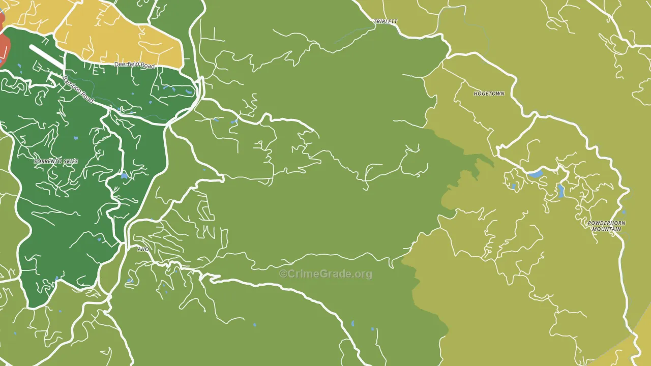 Triplett, NC Map of Theft Rates