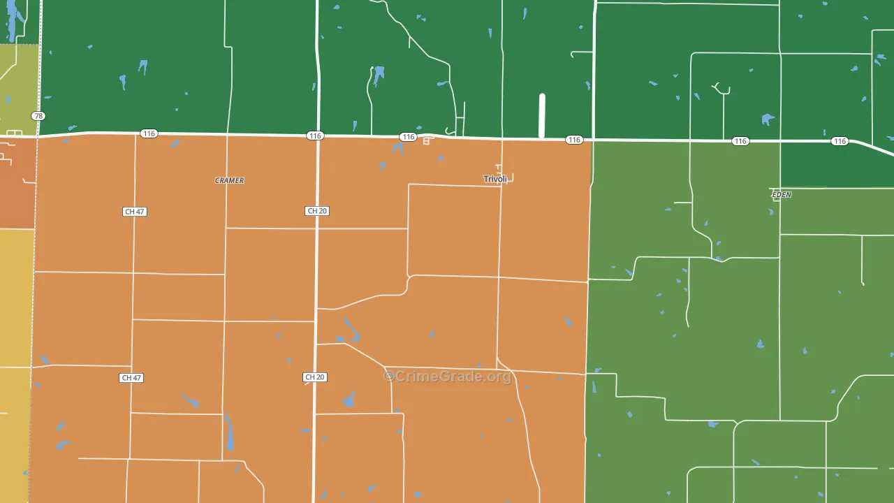 Trivoli, IL Map of Theft Rates