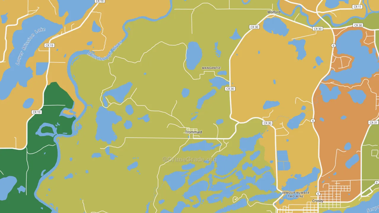 Trommald, MN Map of Theft Rates
