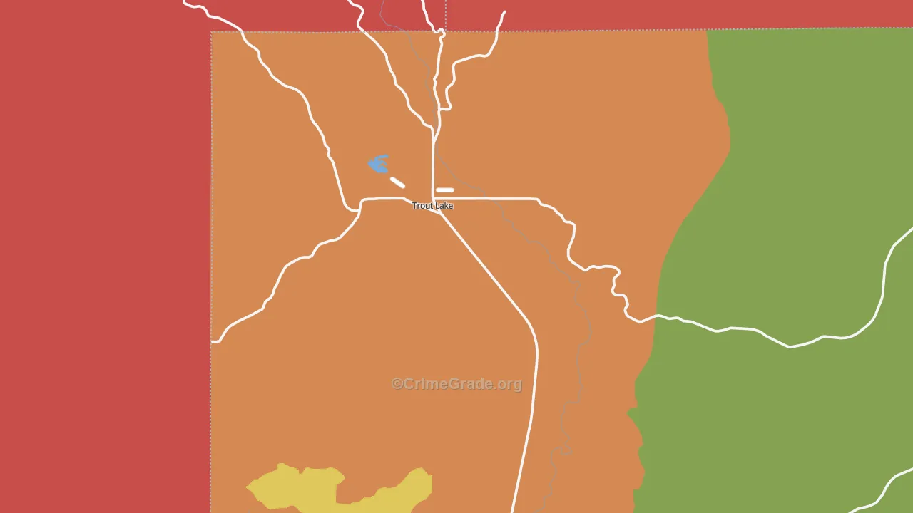 Trout Lake, WA Map of Theft Rates