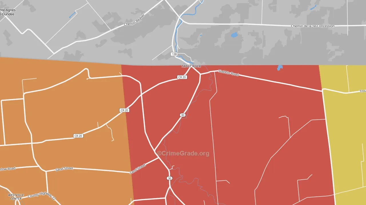 Trout River, NY Map of Theft Rates