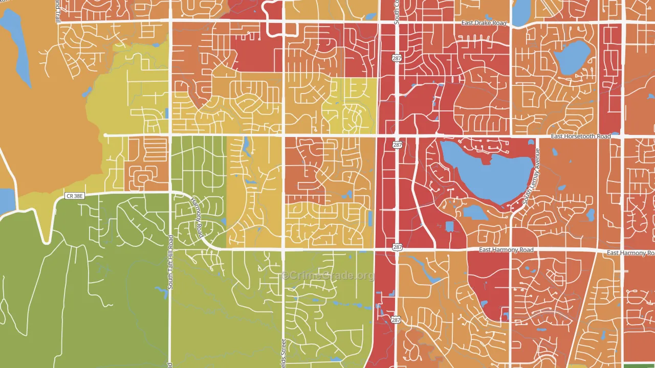Troutman Park, Fort Collins, CO Map of Theft Rates