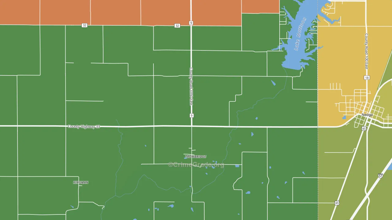 Trowbridge, IL Map of Theft Rates