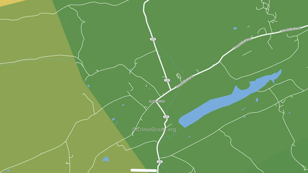 Troxelville, PA Map of Theft Rates