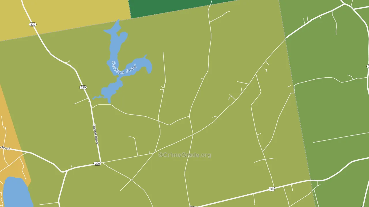 Troy Center, ME Map of Theft Rates