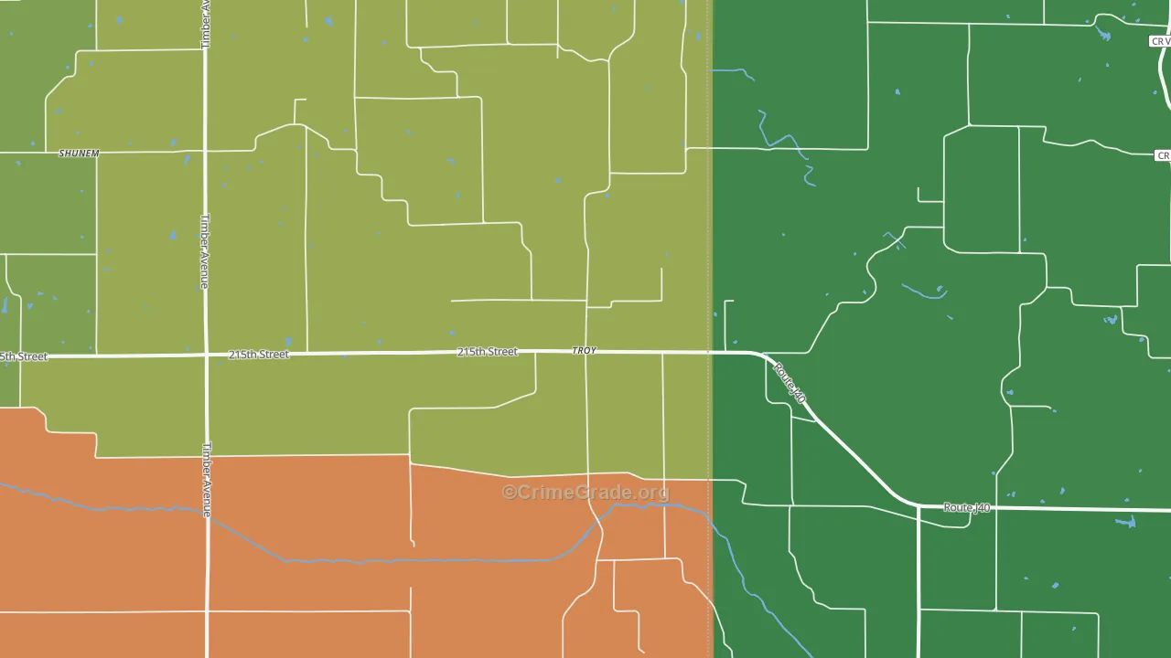 Troy, IA Map of Theft Rates
