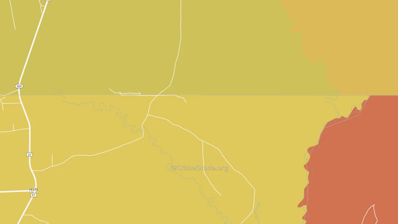 Troy, LA Map of Theft Rates