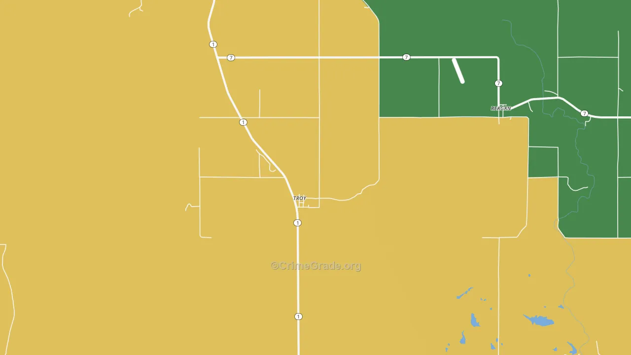 Troy, OK Map of Theft Rates