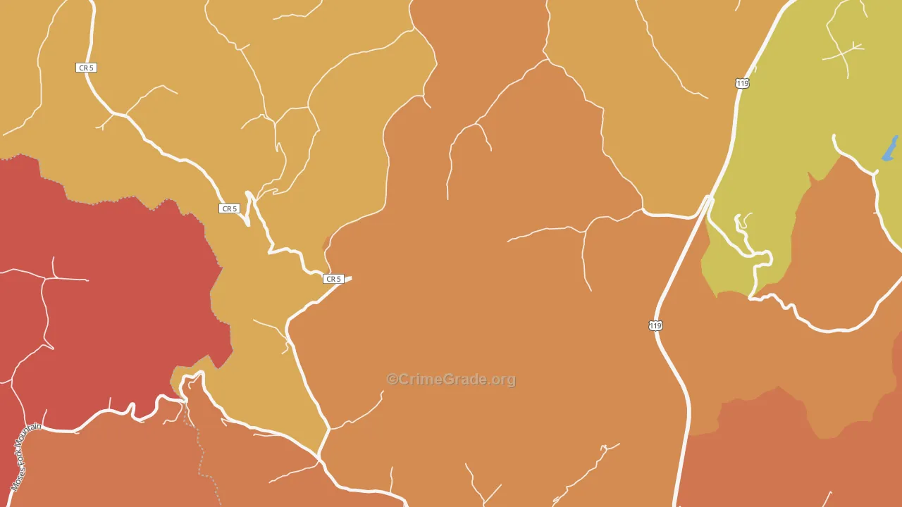Troy Town, WV Map of Theft Rates
