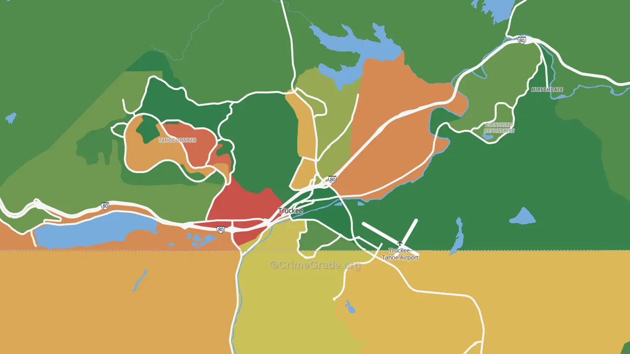 Truckee, CA Map of Theft Rates