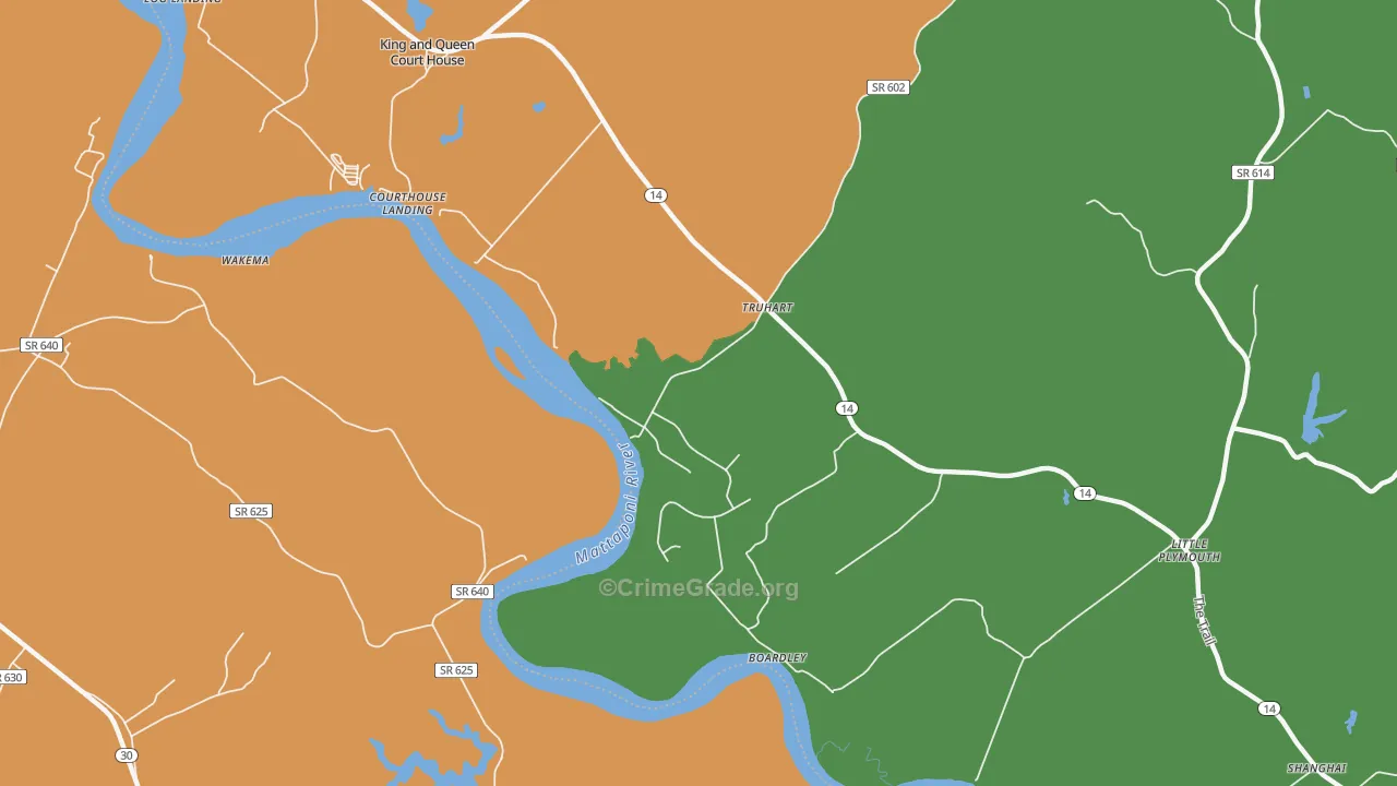 Truhart, VA Map of Theft Rates