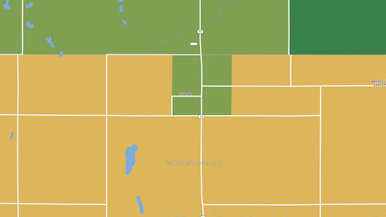 Truman, MN Map of Theft Rates