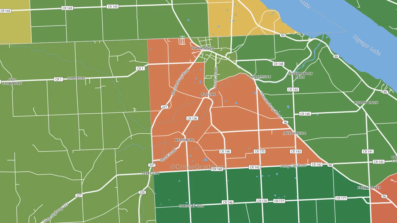 Trumansburg, NY Map of Theft Rates