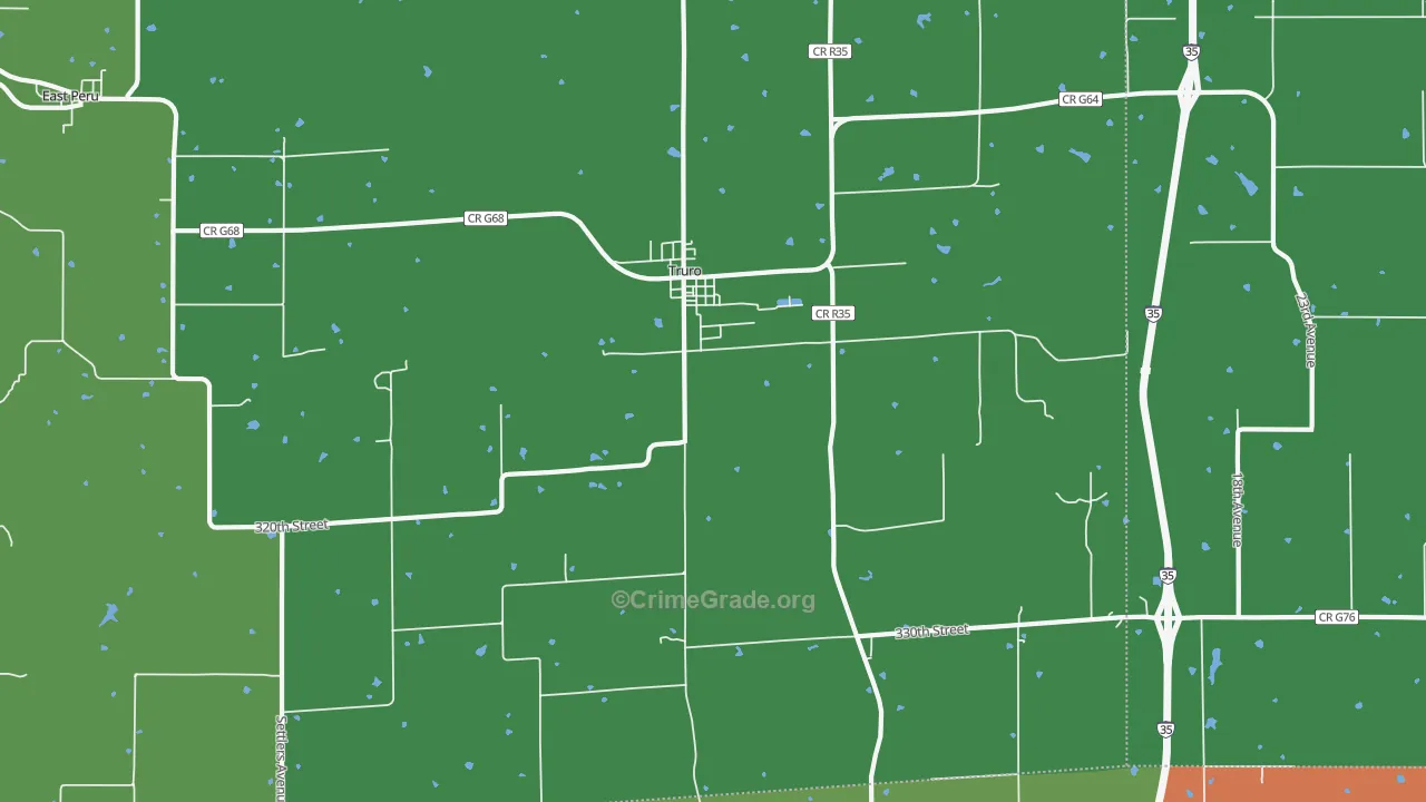 Truro, IA Map of Theft Rates