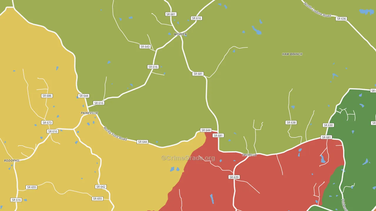 Truxillo, VA Map of Theft Rates