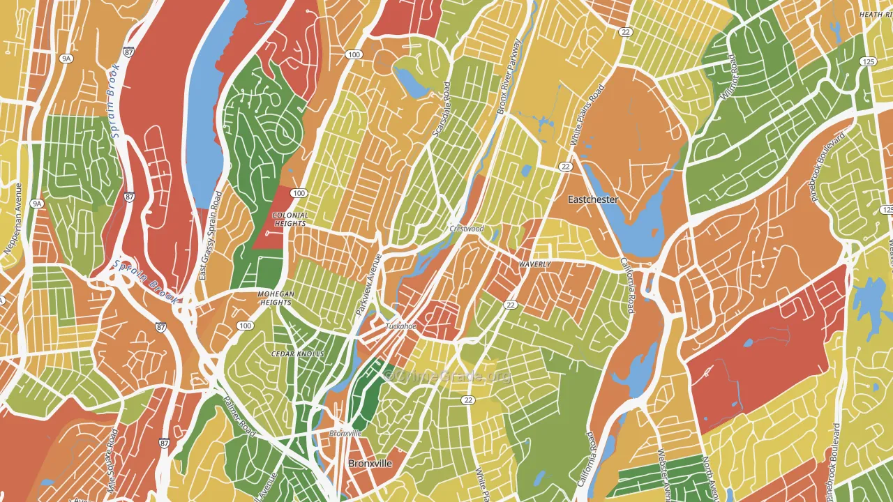 Tuckahoe, NY Map of Theft Rates