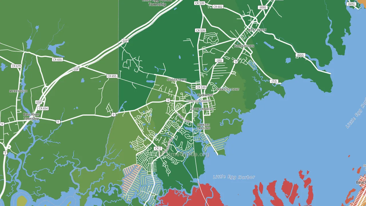 Tuckerton, NJ Map of Theft Rates