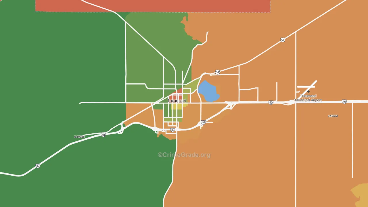 Tucumcari, NM Map of Theft Rates