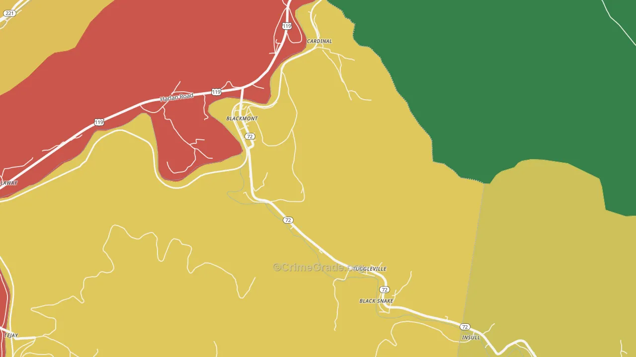 Tuggleville, KY Map of Theft Rates