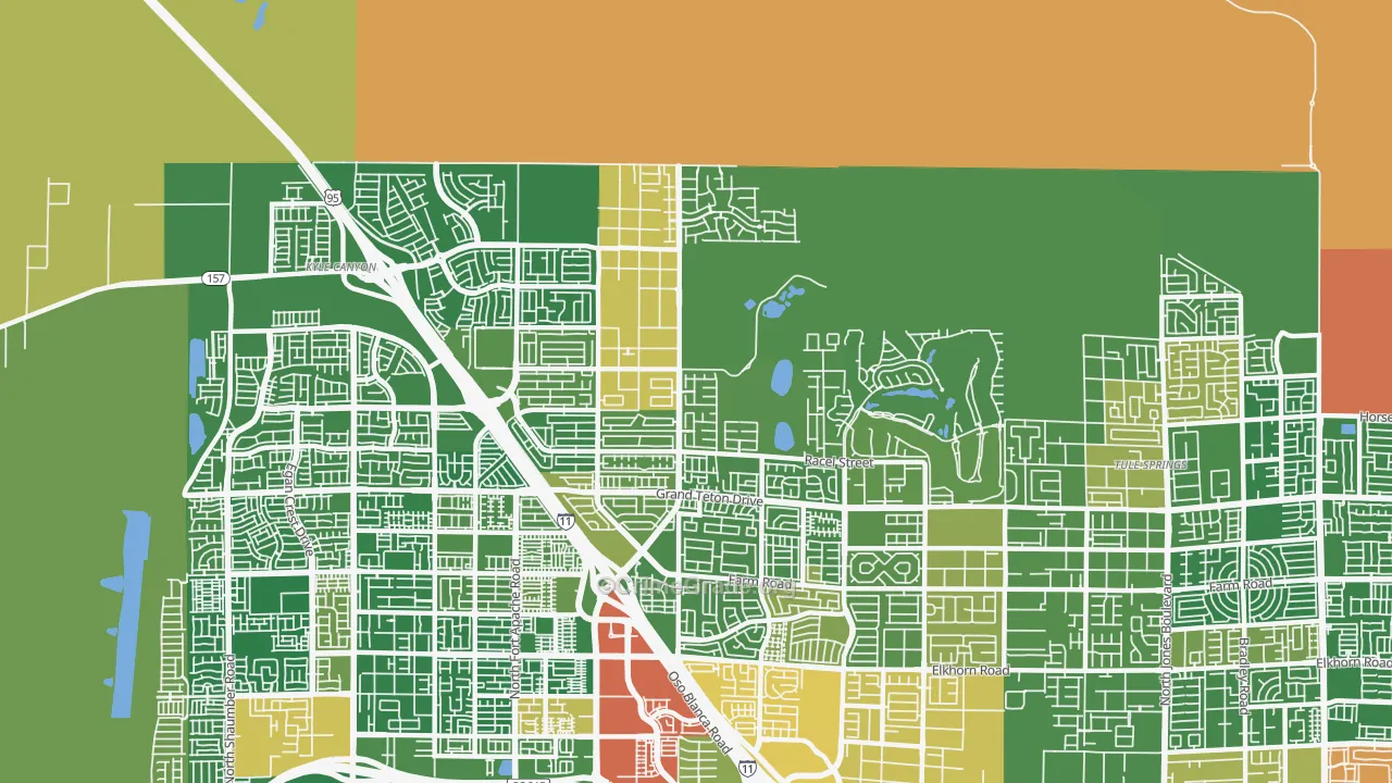 Tule Springs, Las Vegas, NV Map of Theft Rates