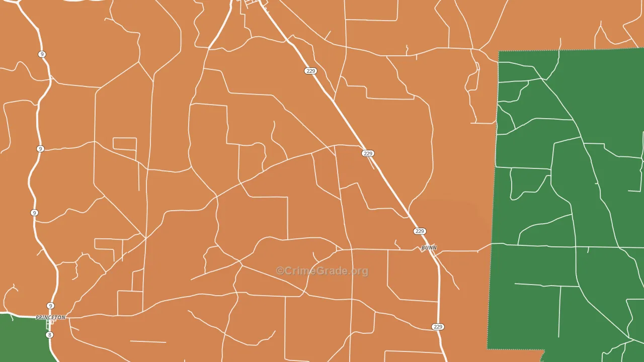 Tulip, AR Map of Theft Rates