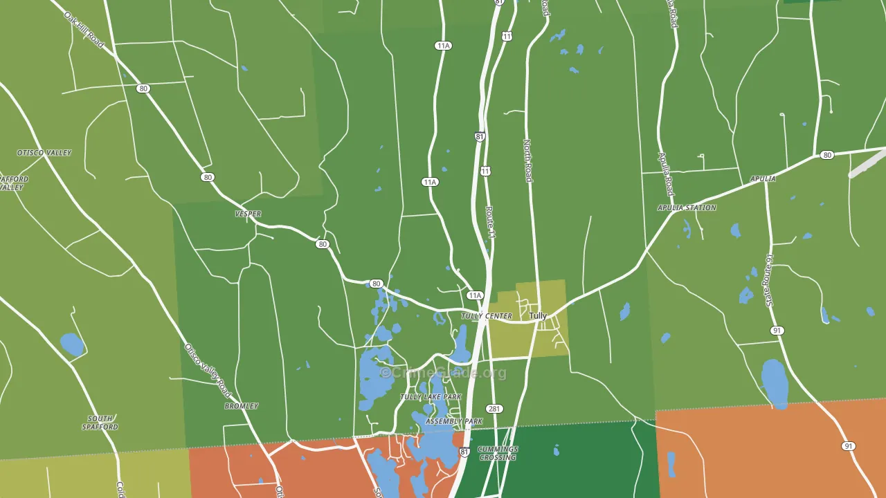 Tully, NY Map of Theft Rates