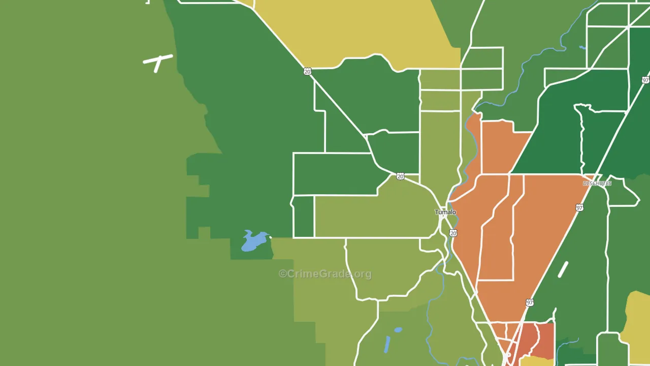 Tumalo, OR Map of Theft Rates