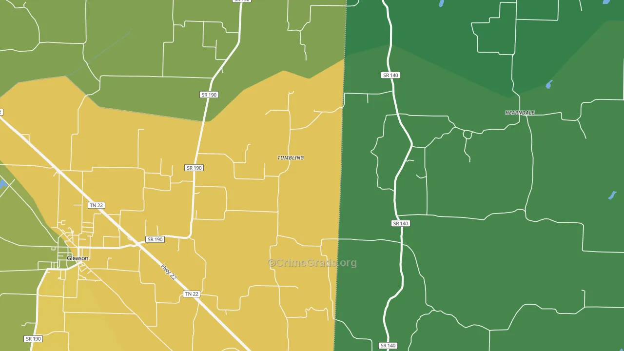 Tumbling, TN Map of Theft Rates