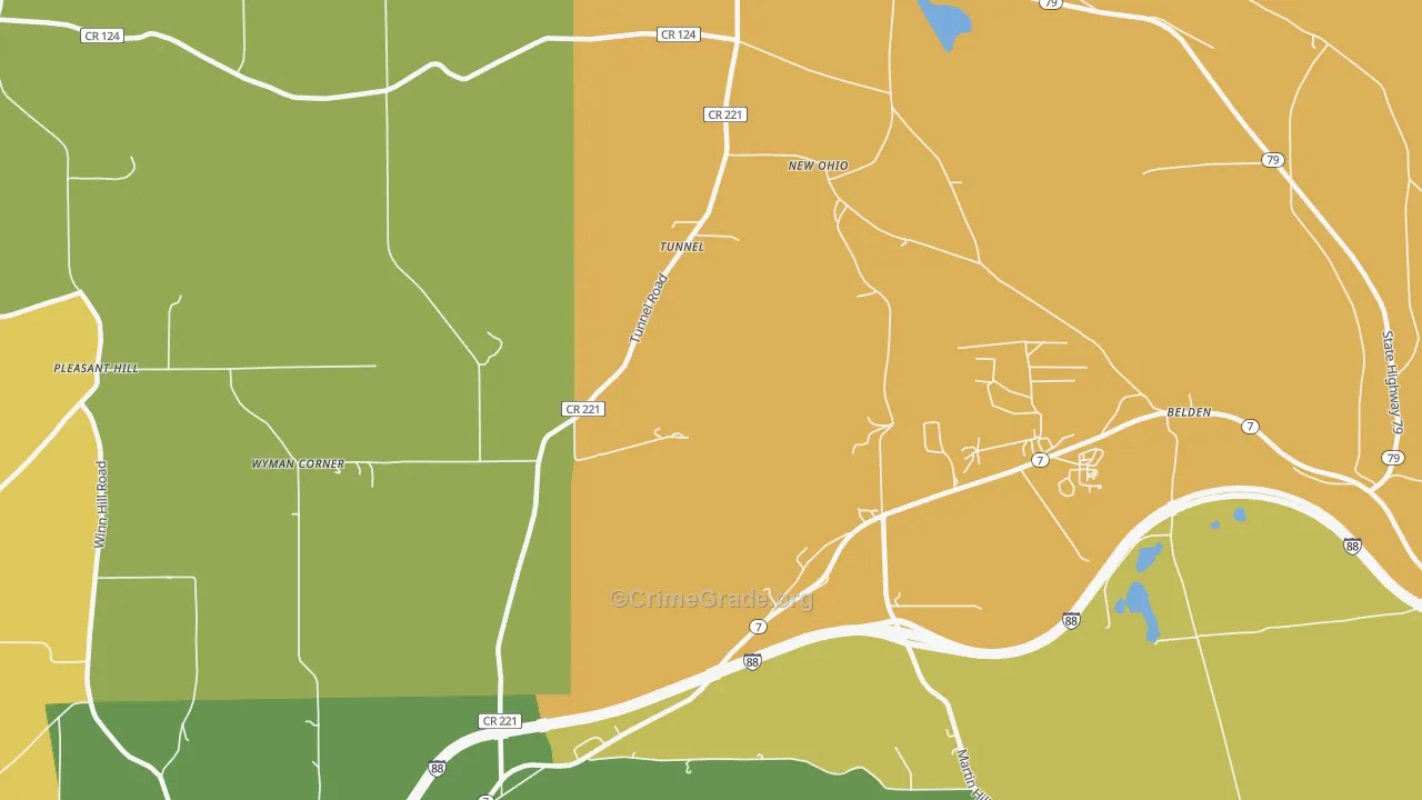 Tunnel, NY Map of Theft Rates