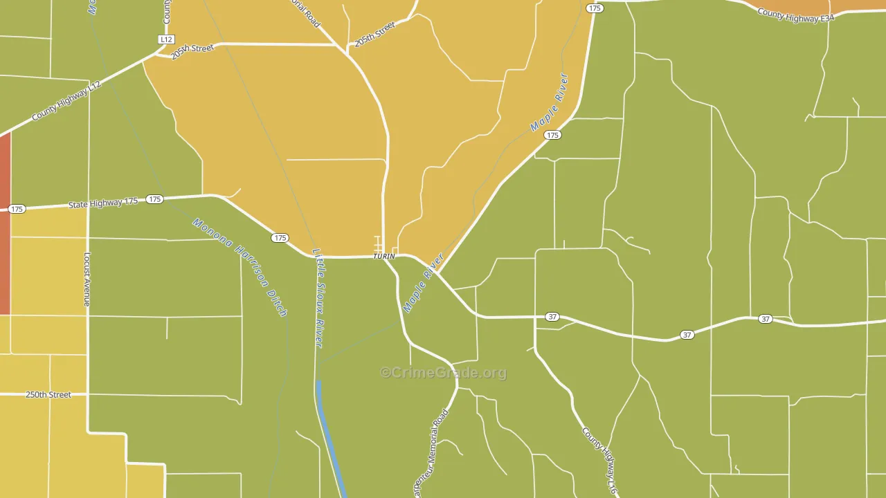 Turin, IA Map of Theft Rates