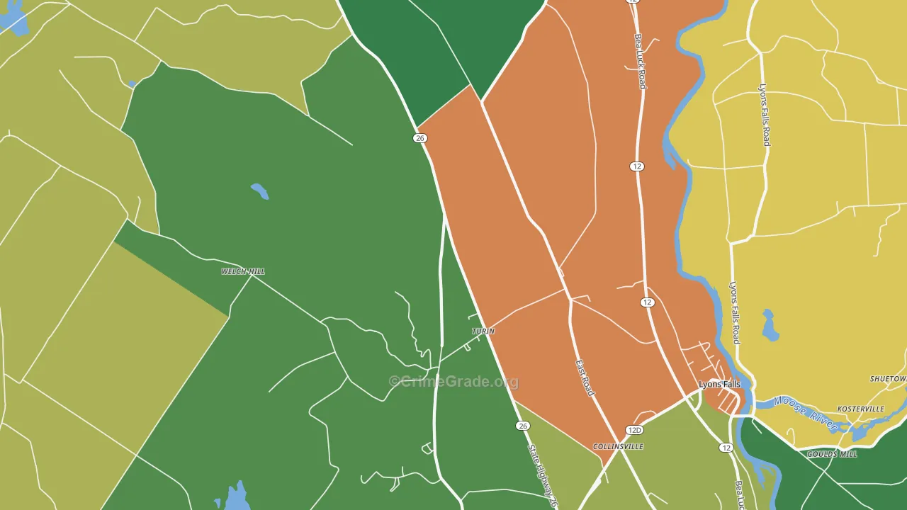 Turin, NY Map of Theft Rates