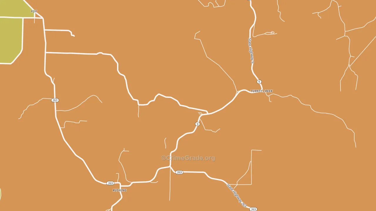 Turkey Creek, AR Map of Theft Rates