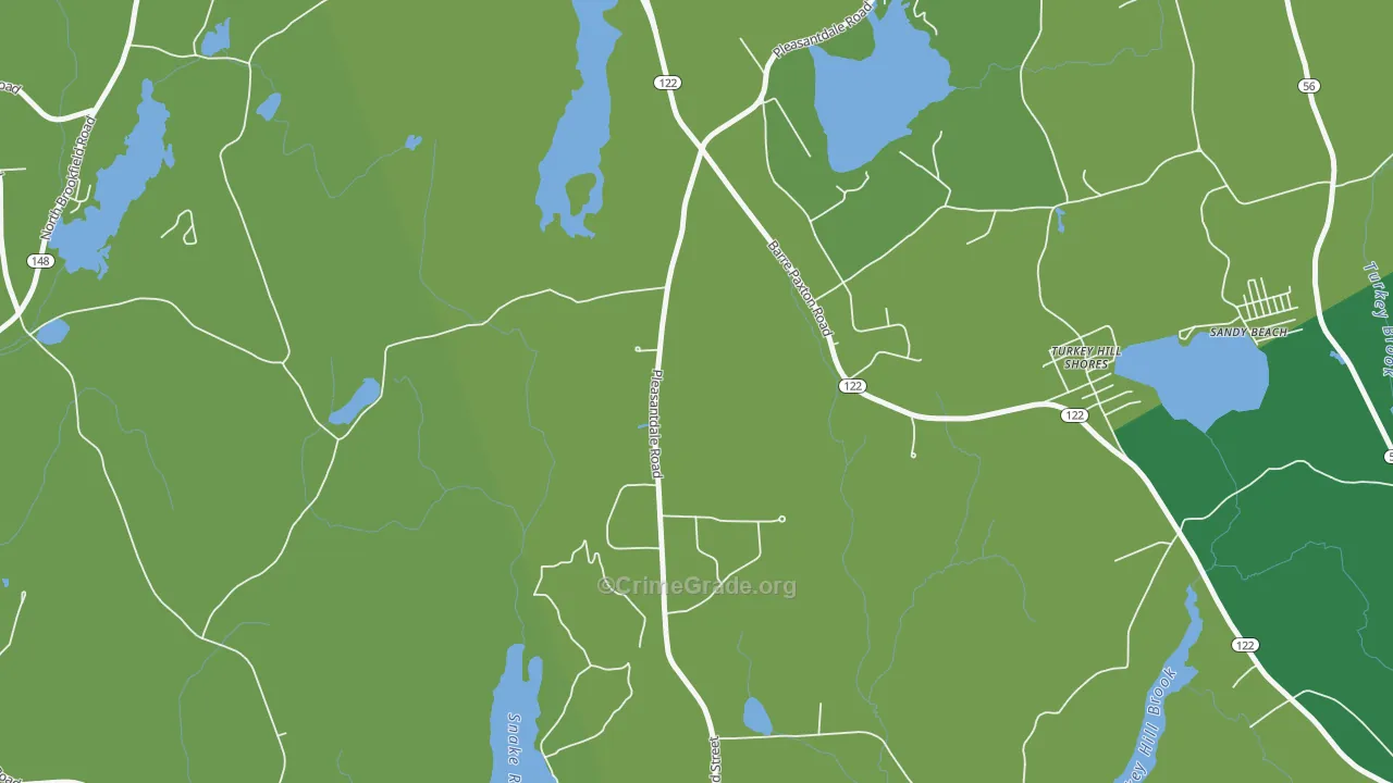 Turkey Hill Shores, MA Map of Theft Rates