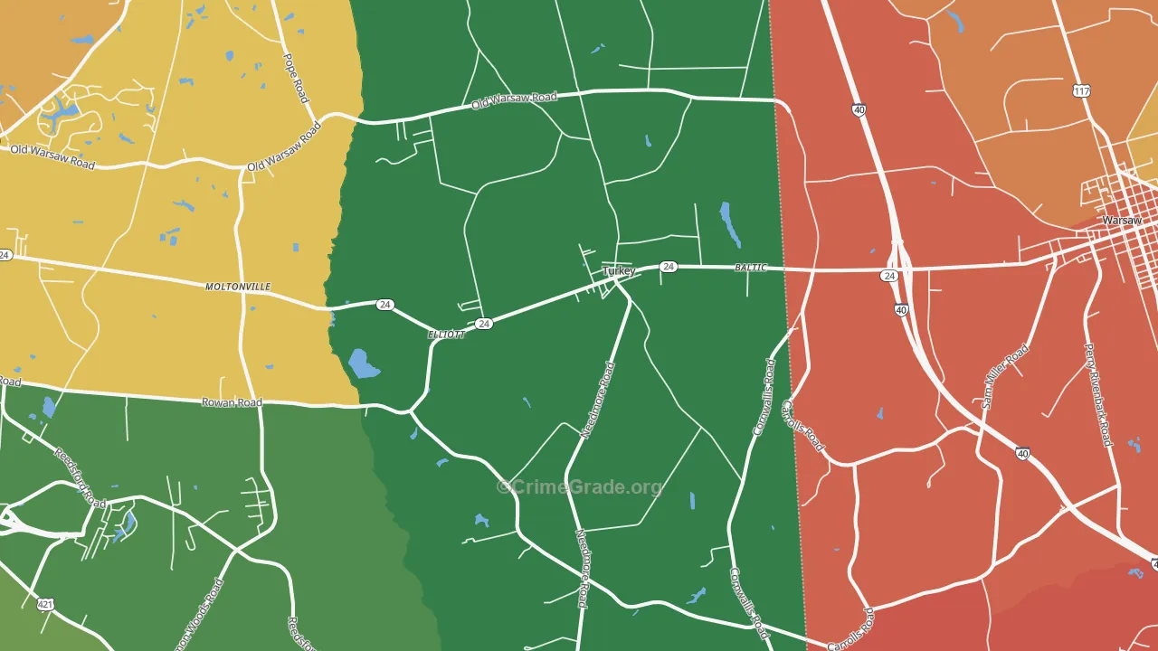 Turkey, NC Map of Theft Rates