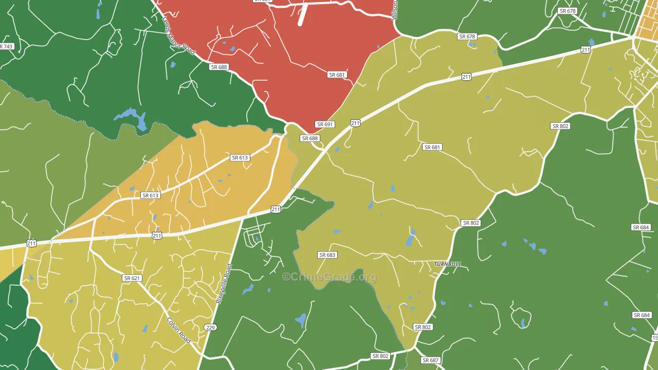 Turnbull, VA Map of Theft Rates