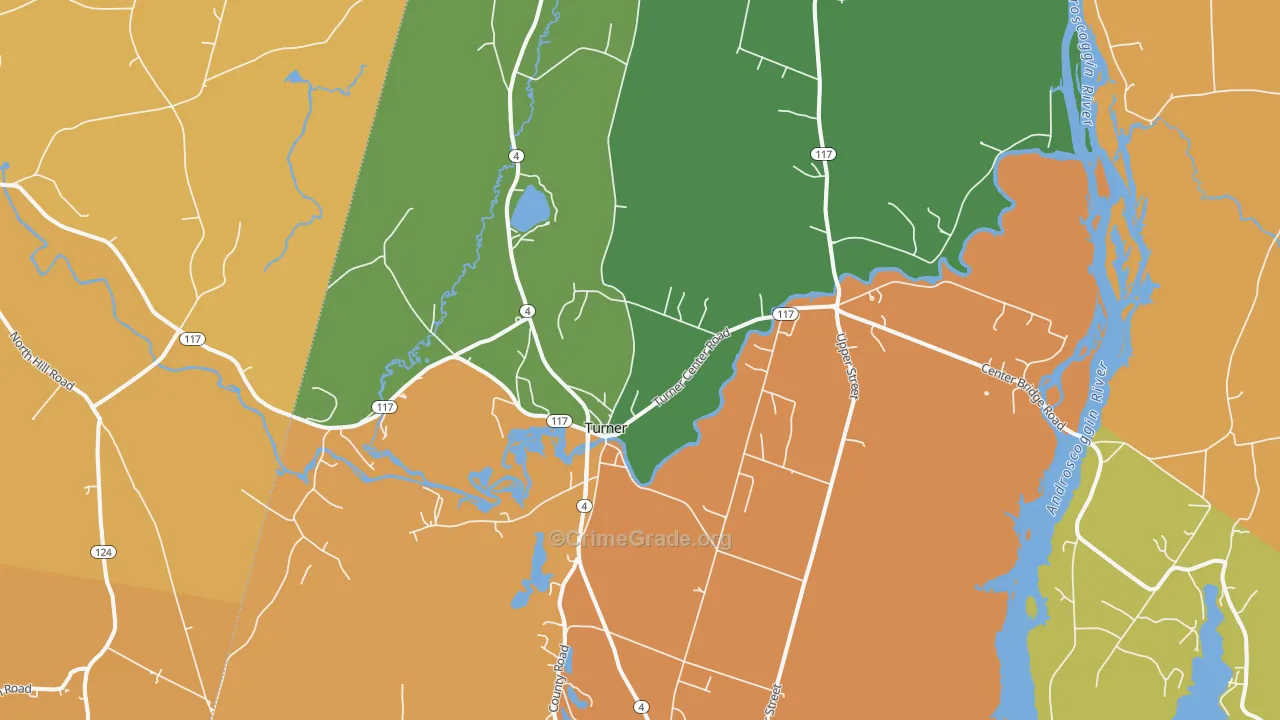 Turner, ME Map of Theft Rates