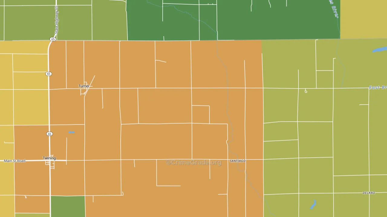 Turner, MI Map of Theft Rates